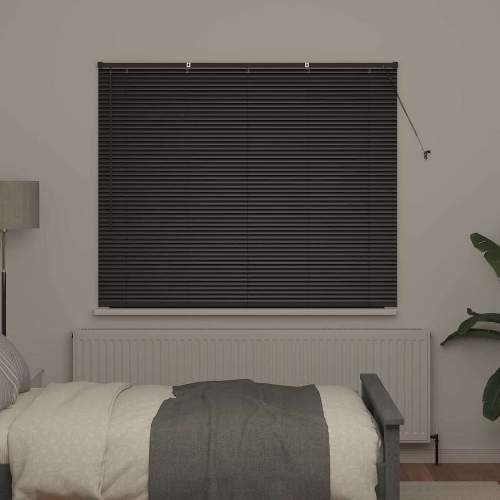 Venetian Blinds Height Adjustable Black 130 x 160 cm Aluminium