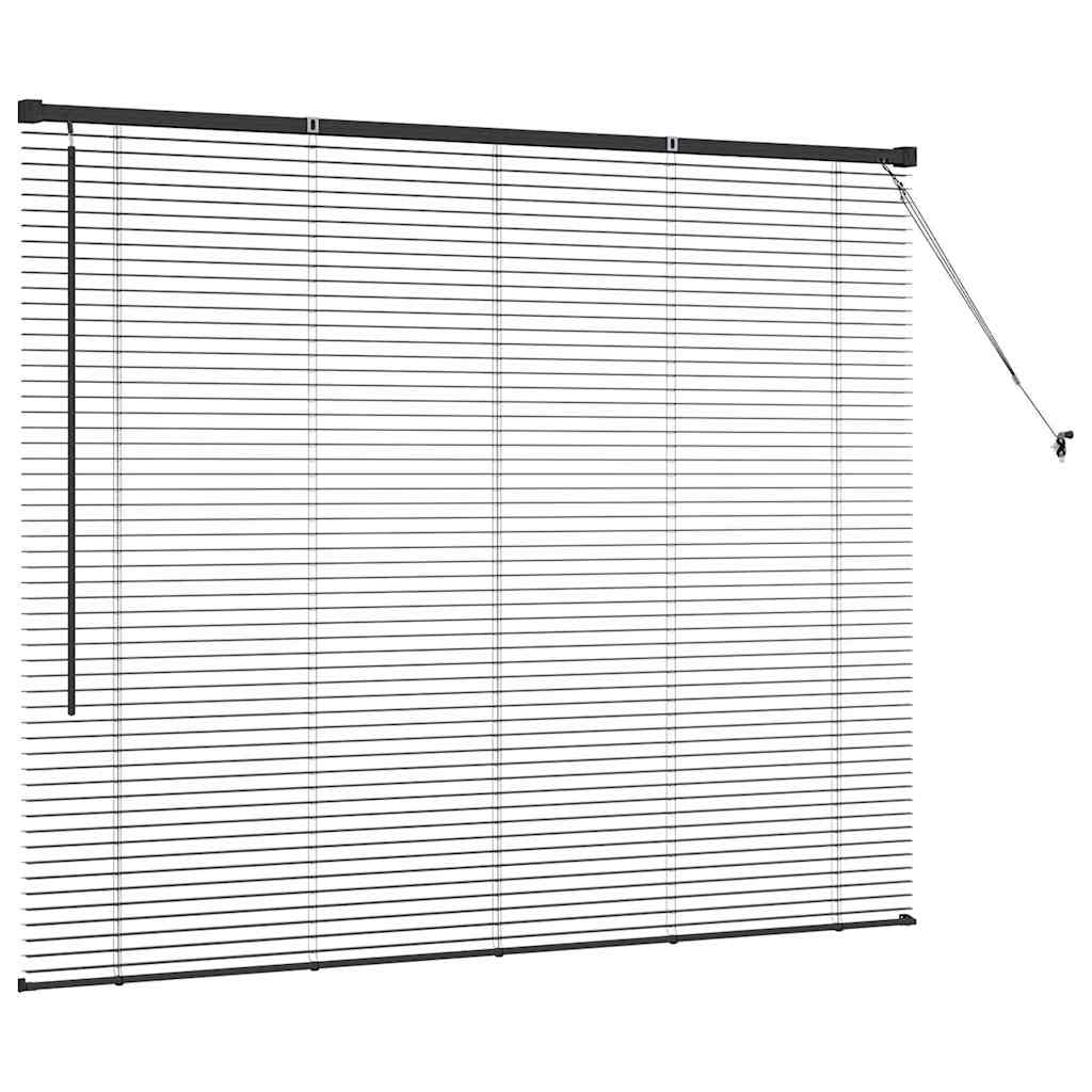 Venetian Blinds Height Adjustable Black 130 x 160 cm Aluminium