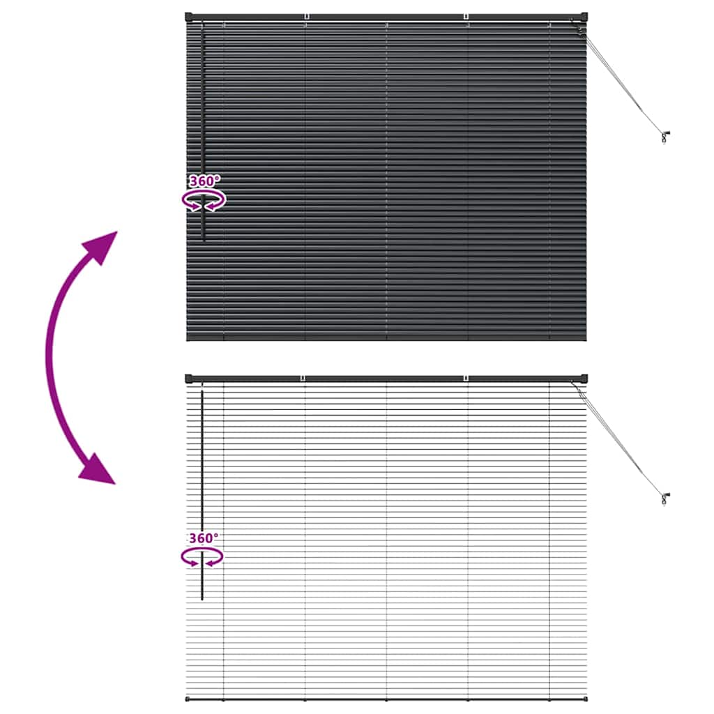 Venetian Blinds Height Adjustable Black 130 x 160 cm Aluminium