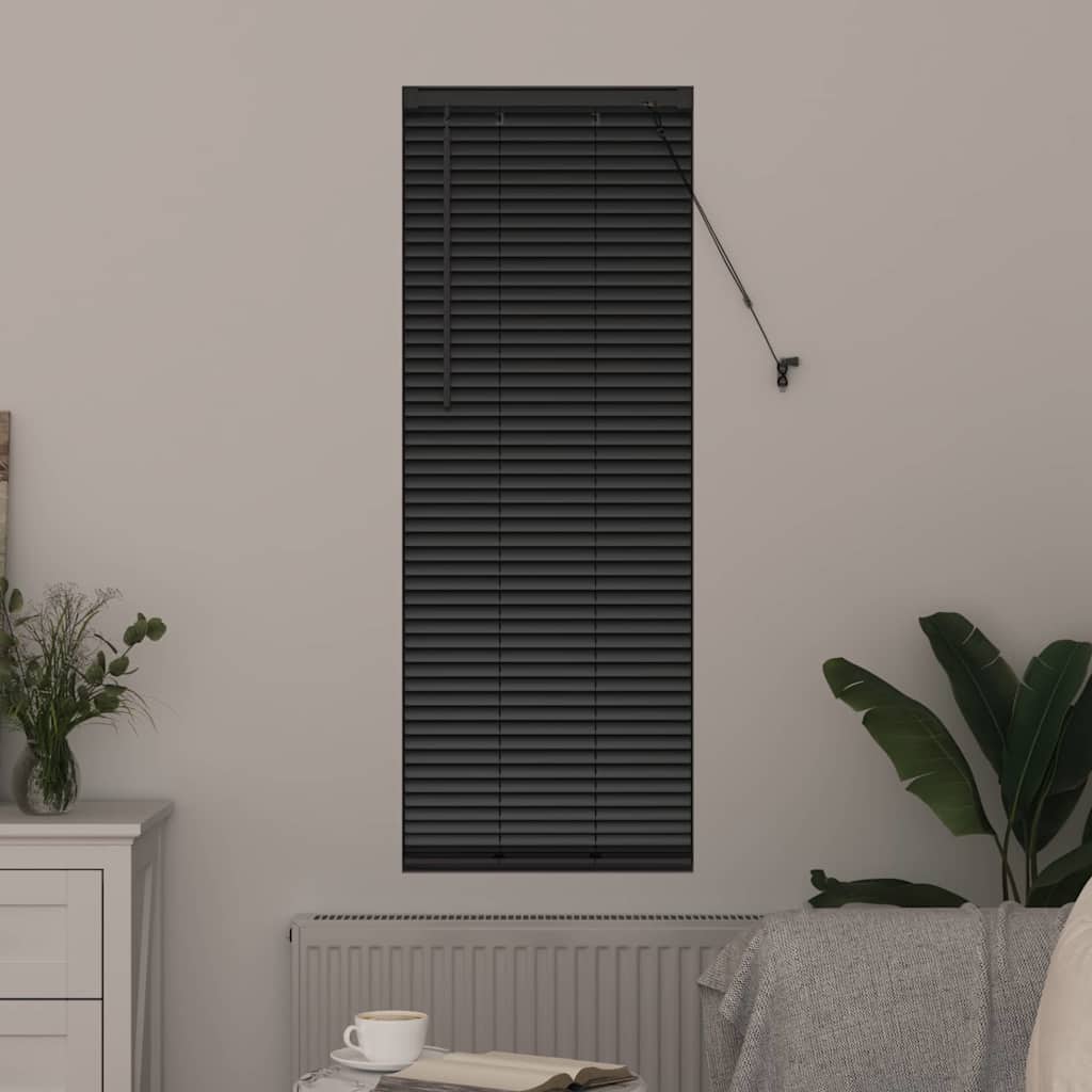 Venetian Blinds Height Adjustable Black 175 x 40 cm Aluminium
