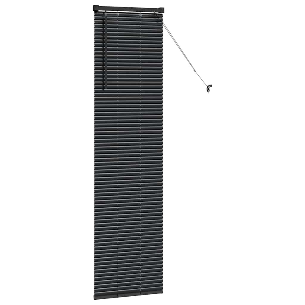 Venetian Blinds Height Adjustable Black 175 x 40 cm Aluminium