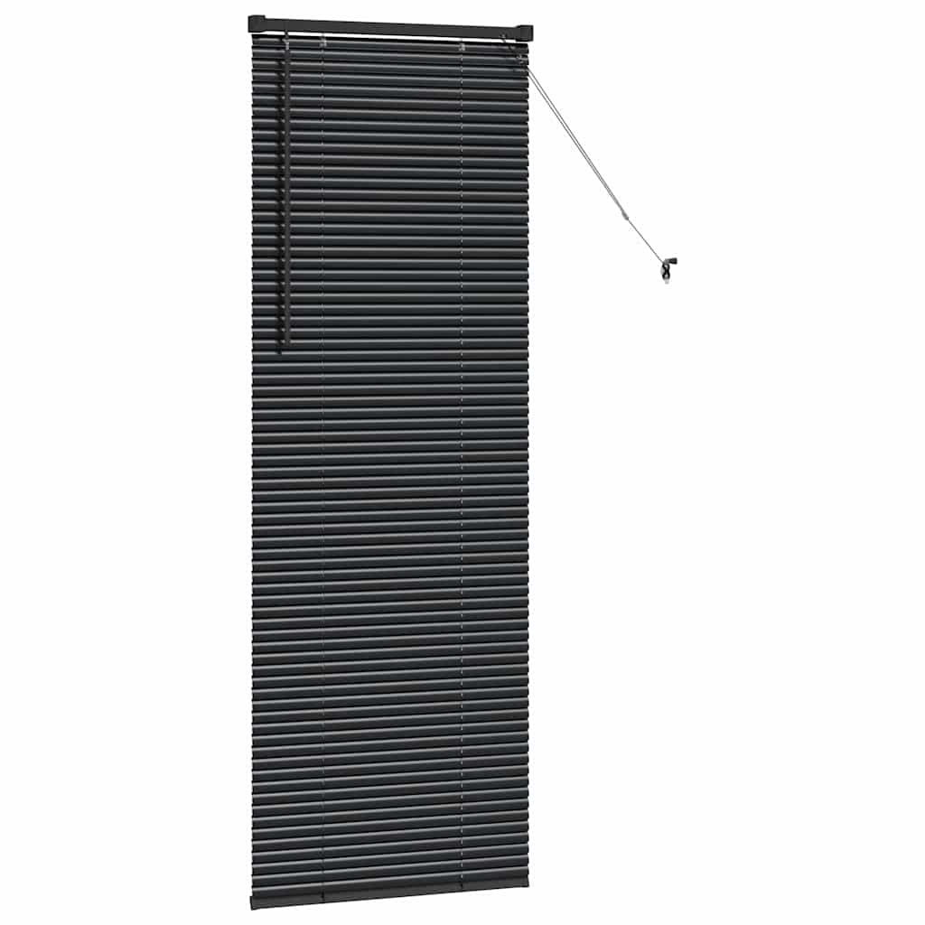 Venetian Blinds Height Adjustable Black 175 x 55 cm Aluminium