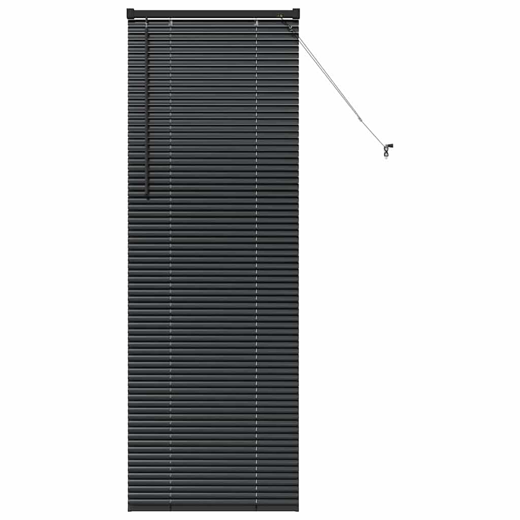 Venetian Blinds Height Adjustable Black 175 x 55 cm Aluminium