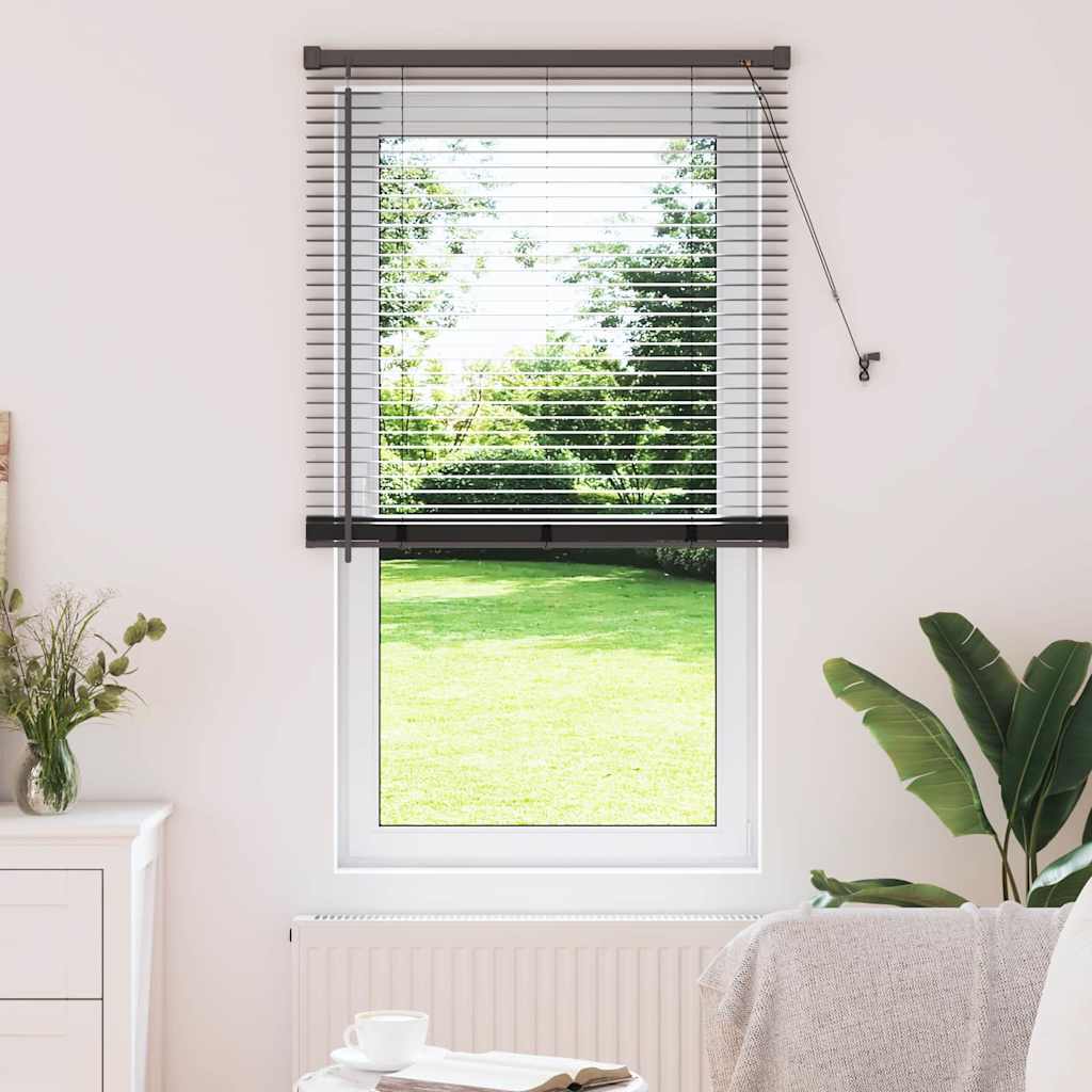 Venetian Blinds Height Adjustable Black 175 x 75 cm Aluminium