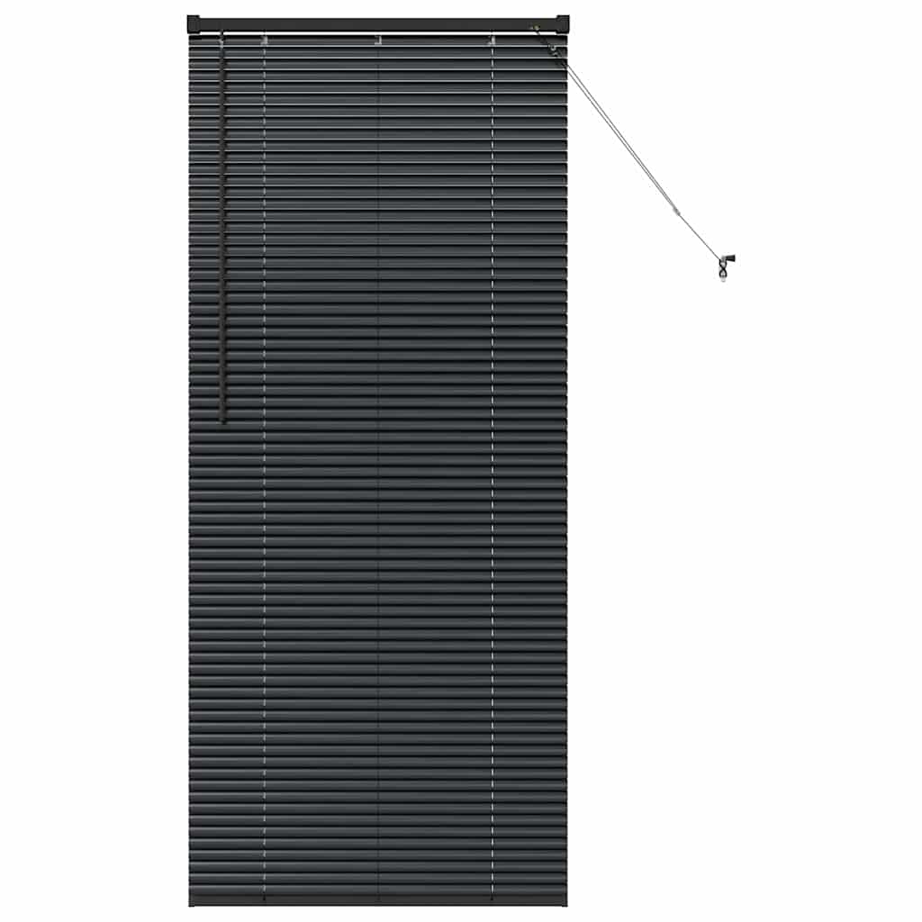 Venetian Blinds Height Adjustable Black 175 x 75 cm Aluminium
