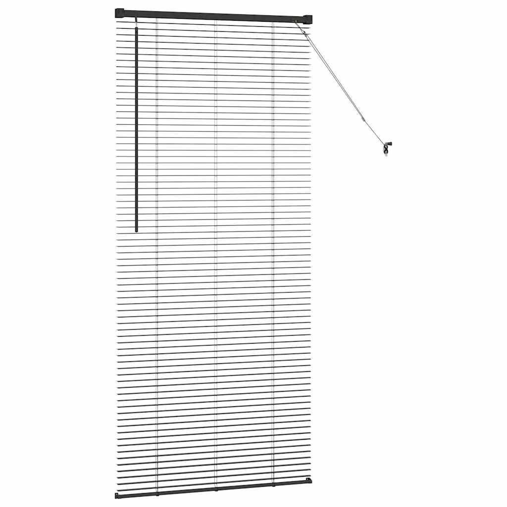 Venetian Blinds Height Adjustable Black 175 x 80 cm Aluminium