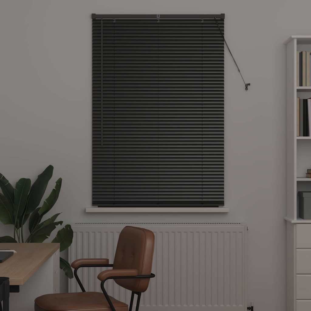 Venetian Blinds Height Adjustable Black 175 x 85 cm Aluminium
