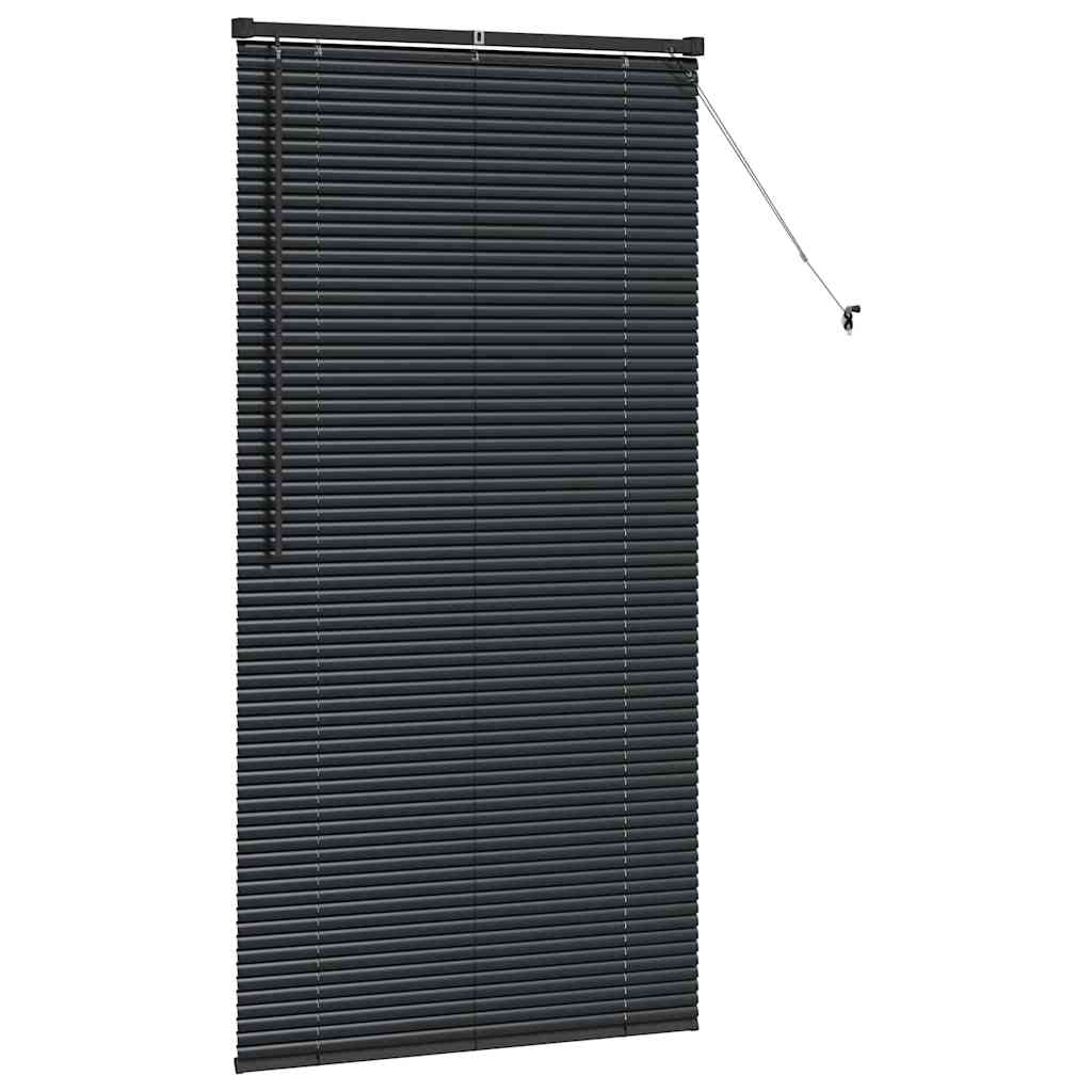 Venetian Blinds Height Adjustable Black 175 x 90 cm Aluminium