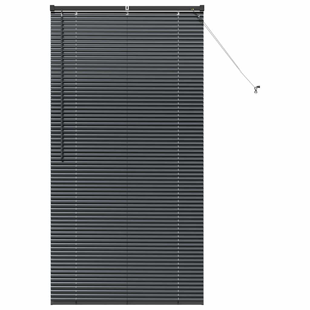 Venetian Blinds Height Adjustable Black 175 x 90 cm Aluminium