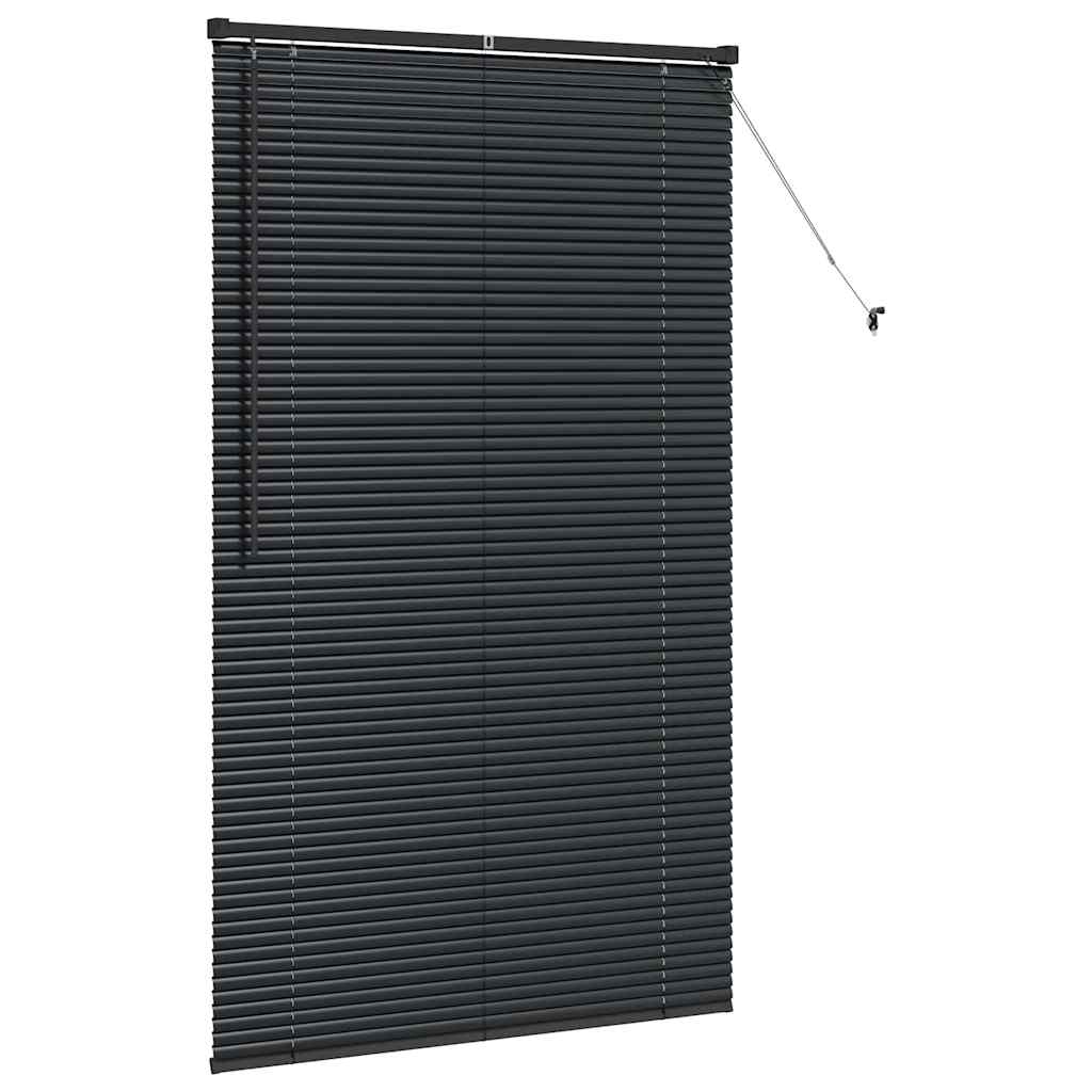 Venetian Blinds Height Adjustable Black 175 x 100 cm Aluminium