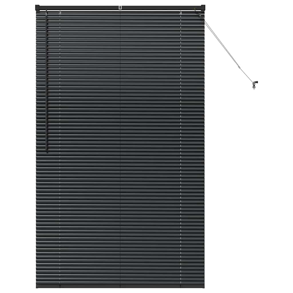 Venetian Blinds Height Adjustable Black 175 x 100 cm Aluminium