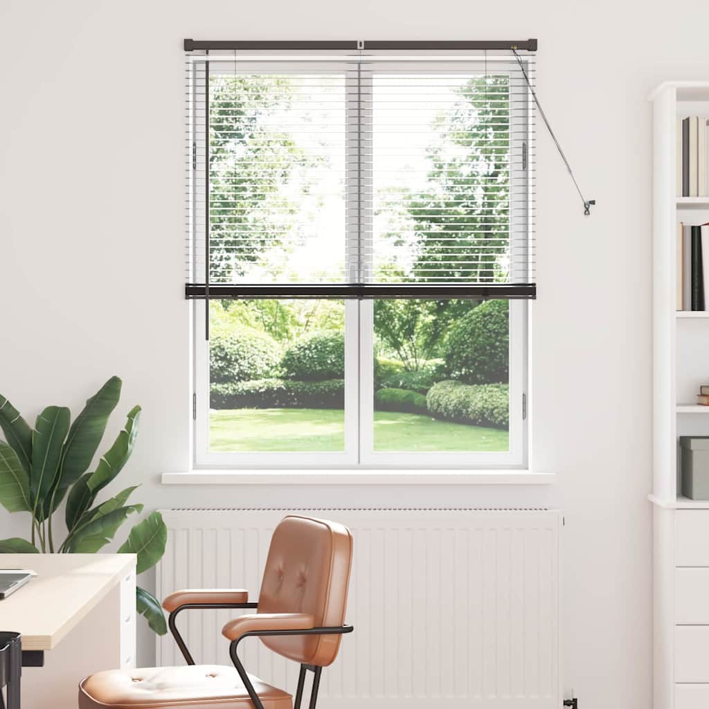 Venetian Blinds Height Adjustable Black 175 x 105 cm Aluminium