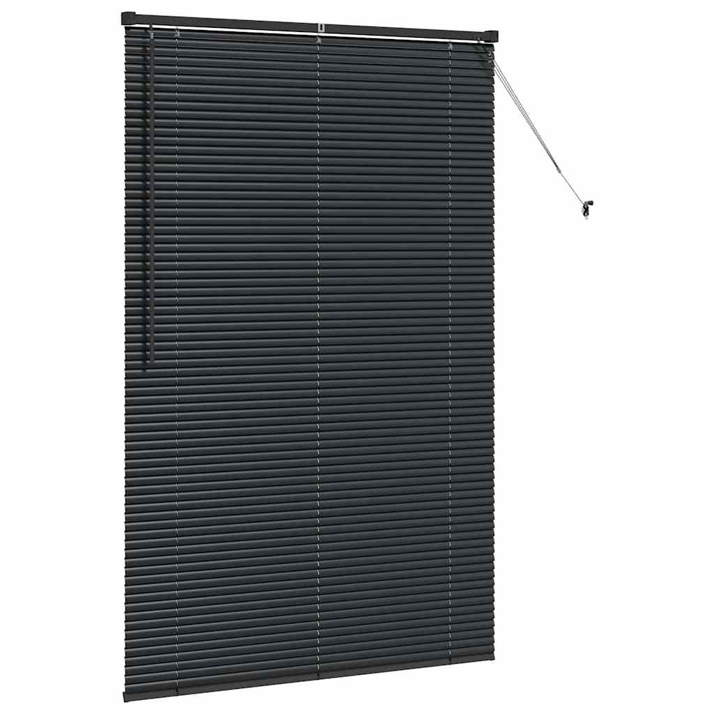 Venetian Blinds Height Adjustable Black 175 x 110 cm Aluminium