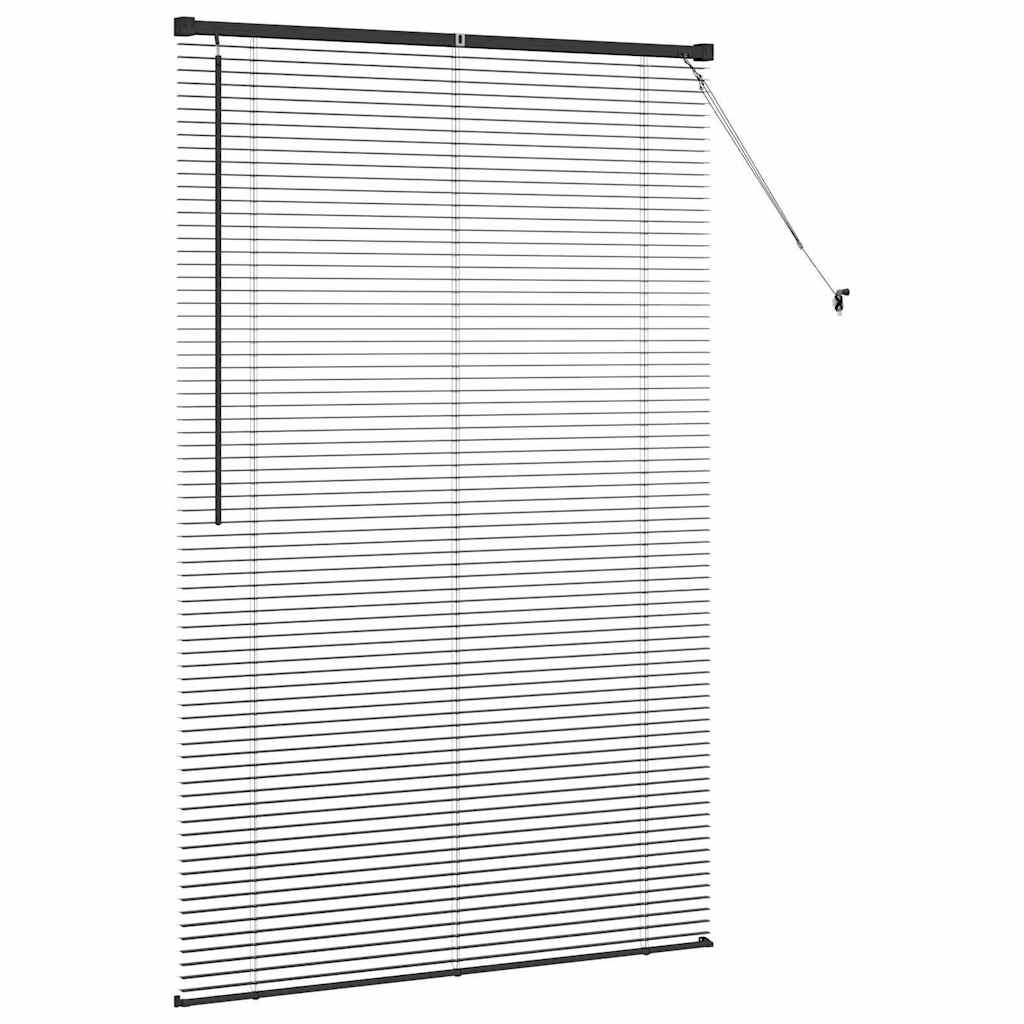 Venetian Blinds Height Adjustable Black 175 x 110 cm Aluminium