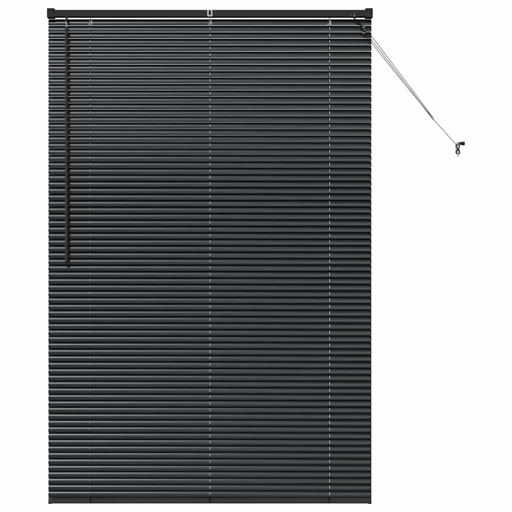 Venetian Blinds Height Adjustable Black 175 x 110 cm Aluminium