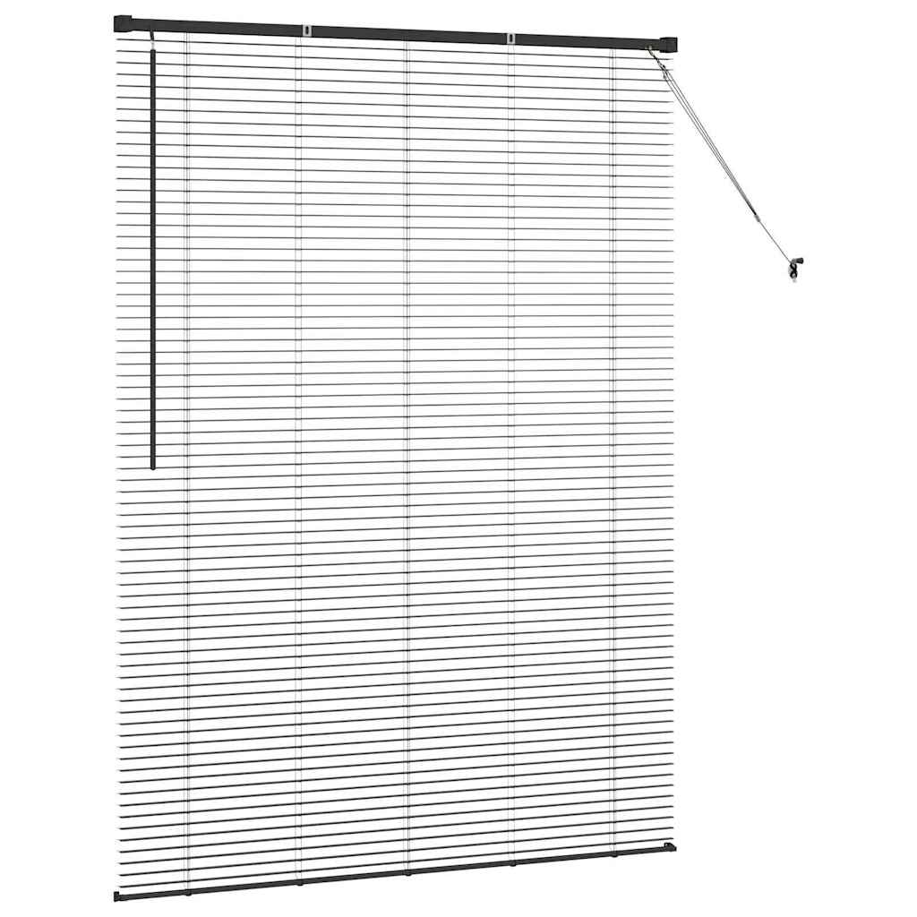 Venetian Blinds Height Adjustable Black 175 x 125 cm Aluminium