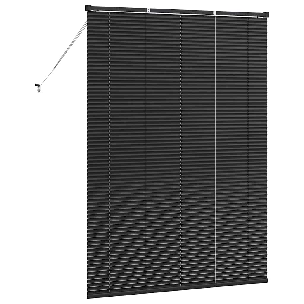 Venetian Blinds Height Adjustable Black 175 x 125 cm Aluminium