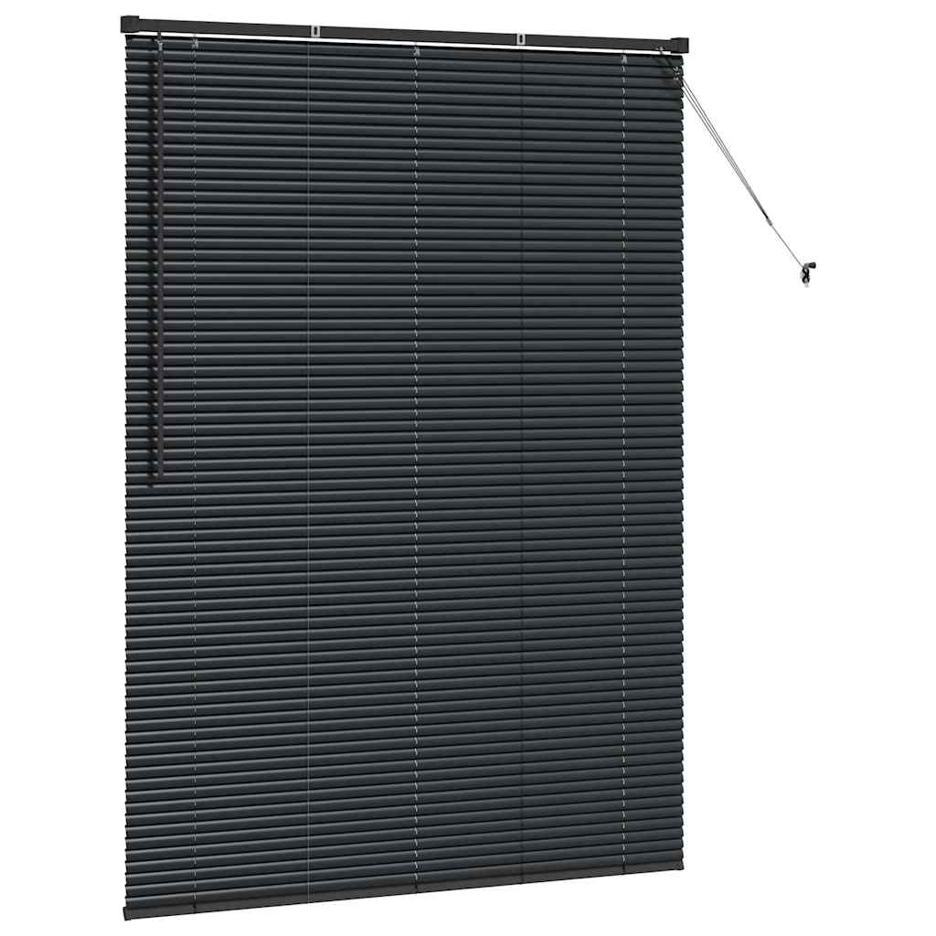 Venetian Blinds Height Adjustable Black 175 x 135 cm Aluminium