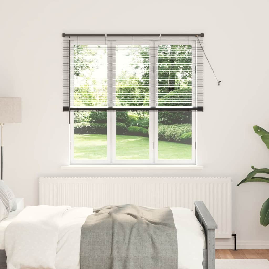 Venetian Blinds Height Adjustable Black 175 x 140 cm Aluminium