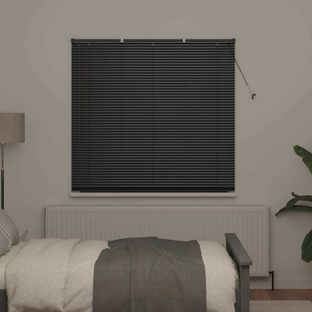 Venetian Blinds Height Adjustable Black 175 x 140 cm Aluminium