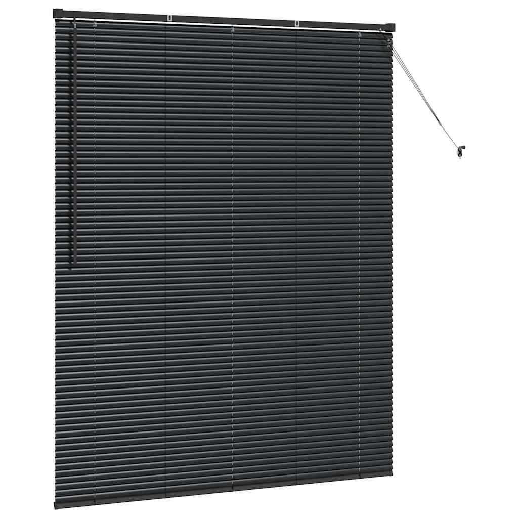 Venetian Blinds Height Adjustable Black 175 x 140 cm Aluminium