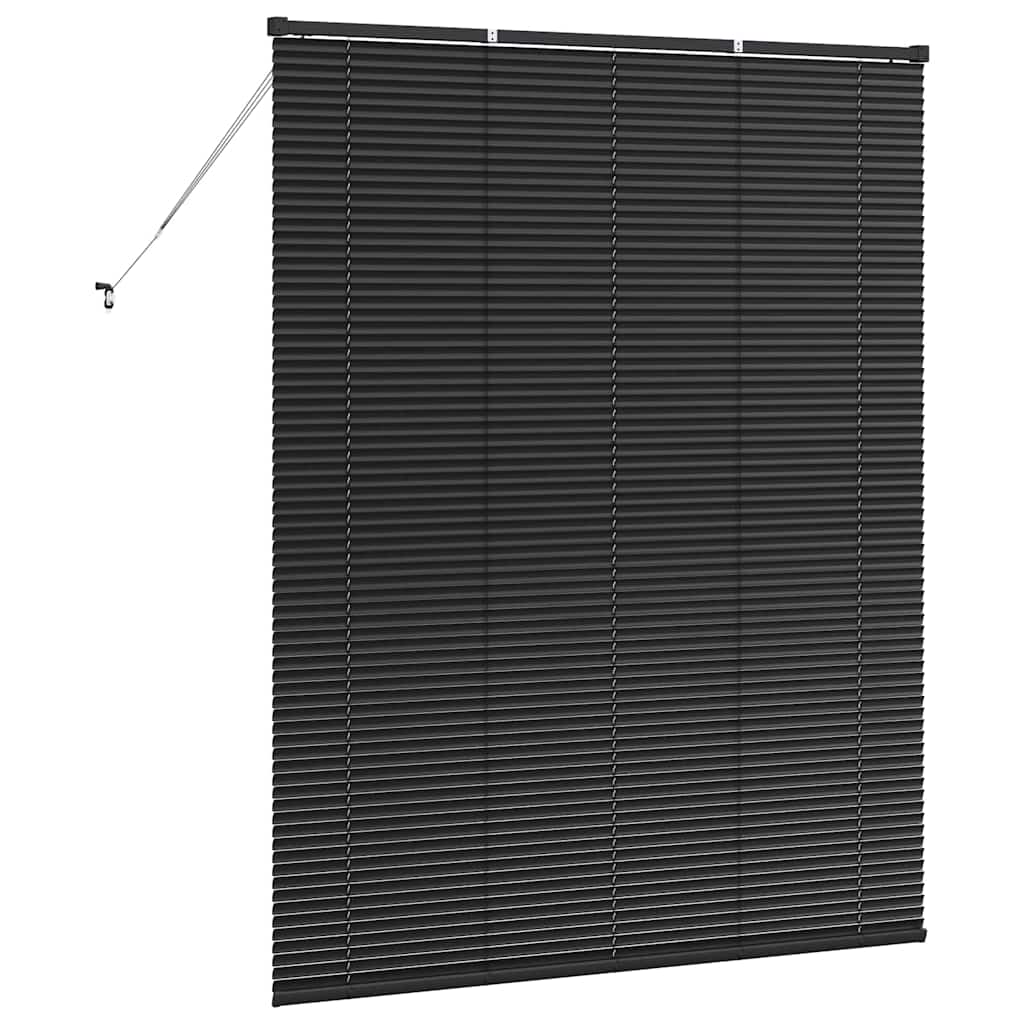 Venetian Blinds Height Adjustable Black 175 x 140 cm Aluminium