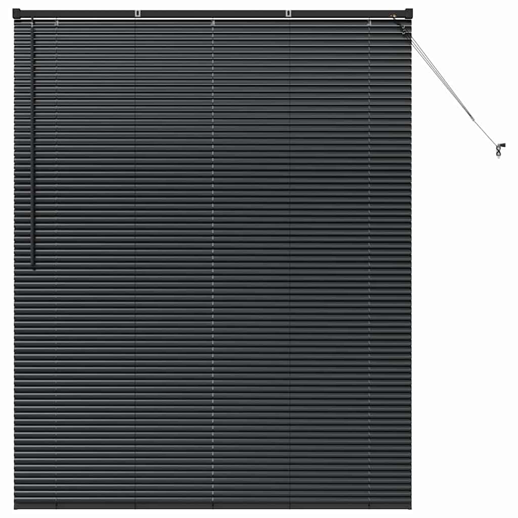 Venetian Blinds Height Adjustable Black 175 x 140 cm Aluminium