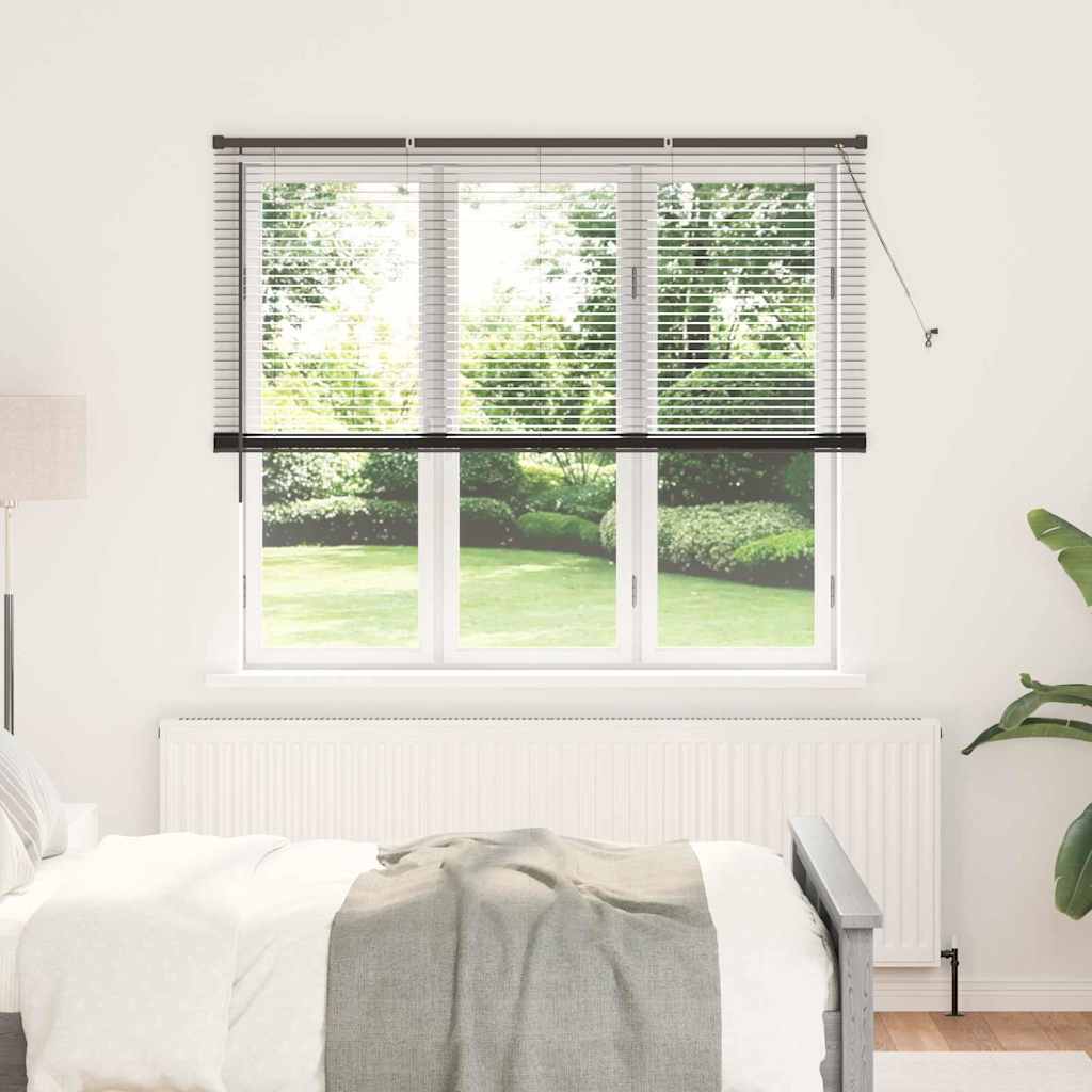 Venetian Blinds Height Adjustable Black 175 x 155 cm Aluminium