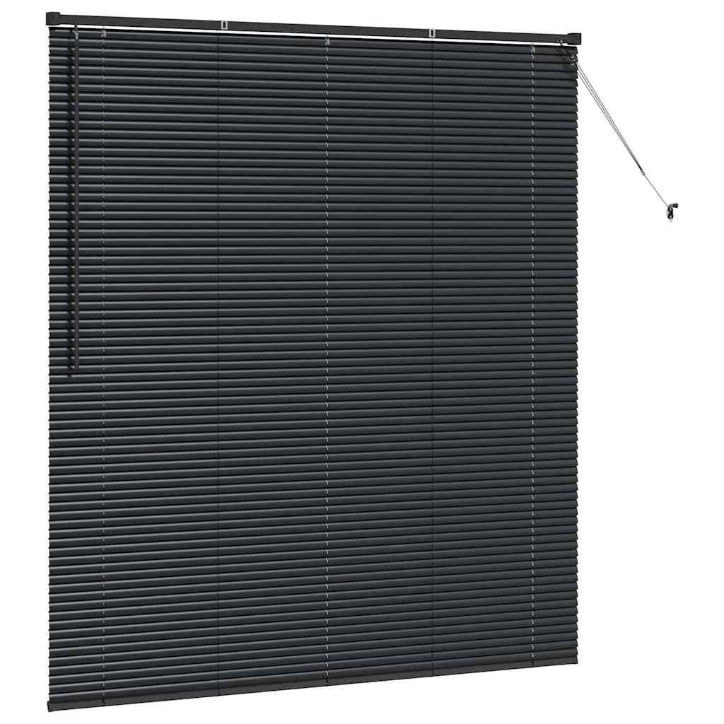 Venetian Blinds Height Adjustable Black 175 x 155 cm Aluminium