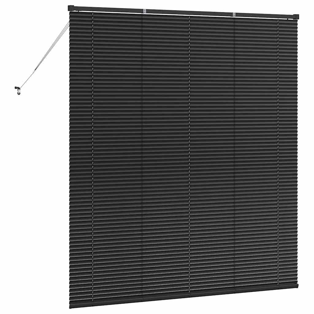 Venetian Blinds Height Adjustable Black 175 x 155 cm Aluminium