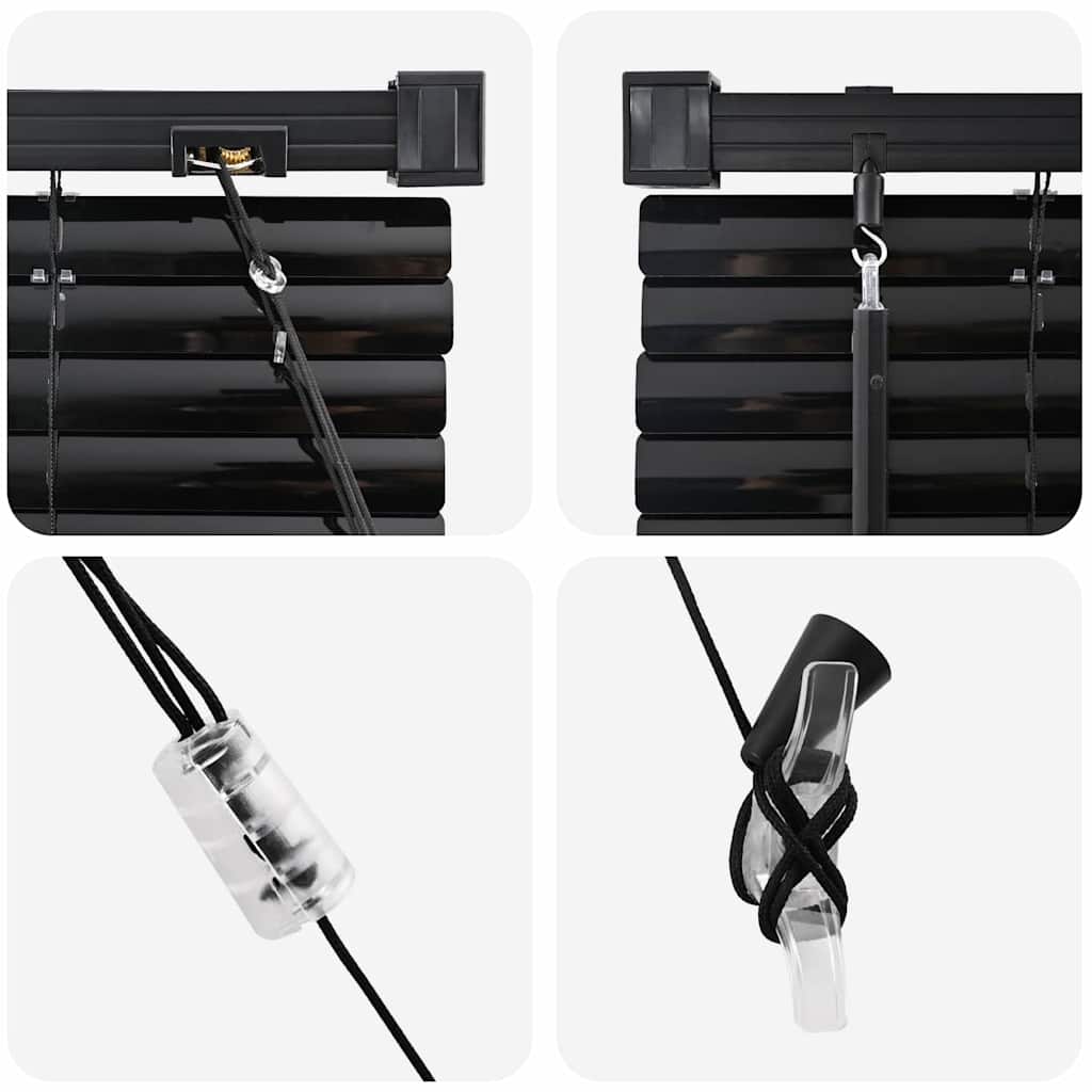 Venetian Blinds Height Adjustable Black 220 x 40 cm Aluminium