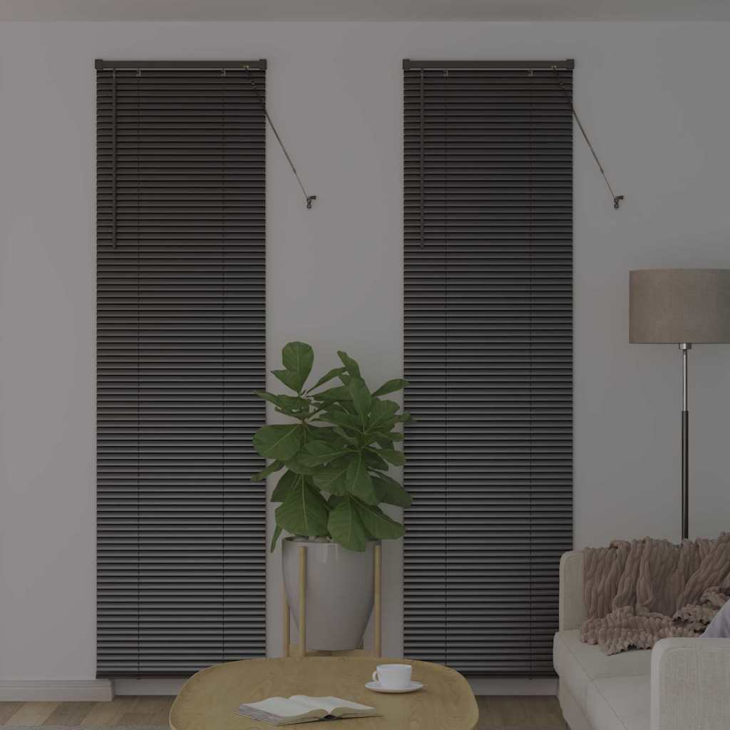 Venetian Blinds Height Adjustable Black 220 x 60 cm Aluminium