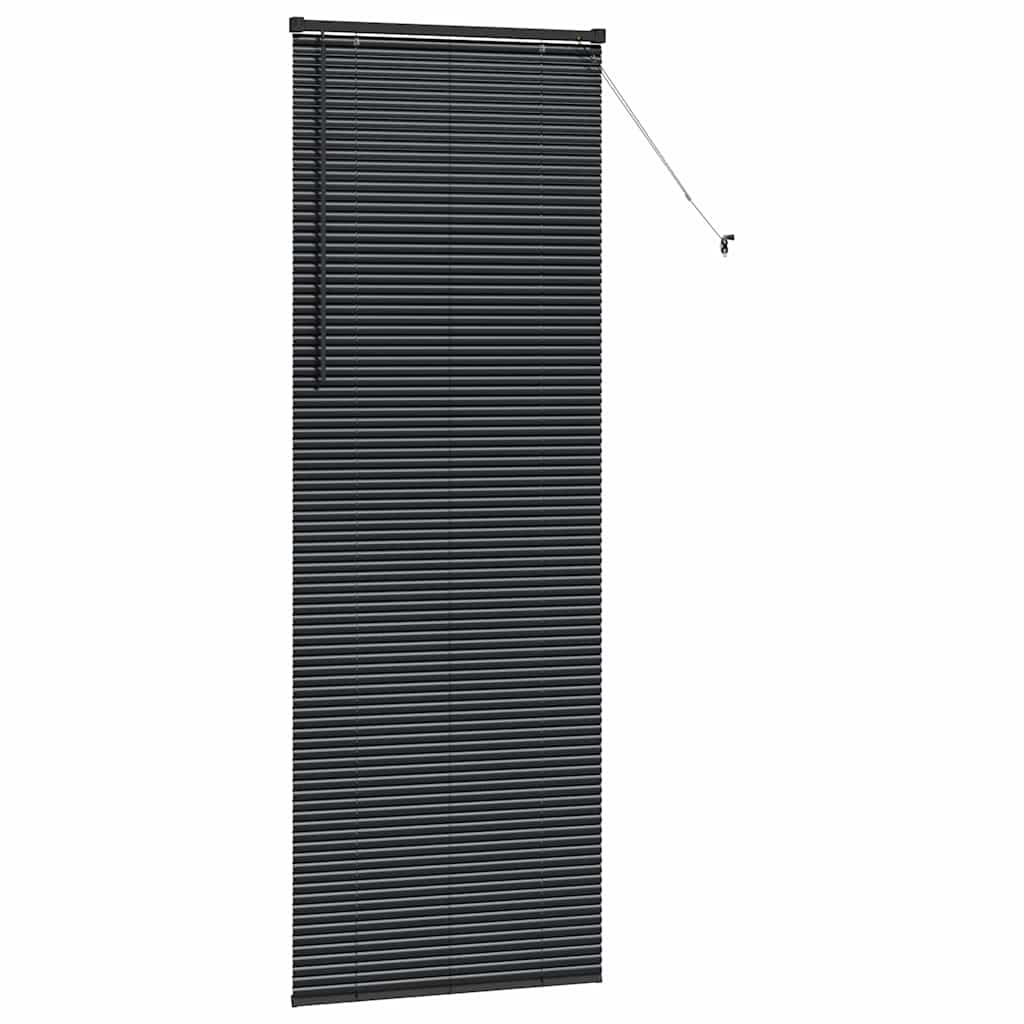 Venetian Blinds Height Adjustable Black 220 x 75 cm Aluminium