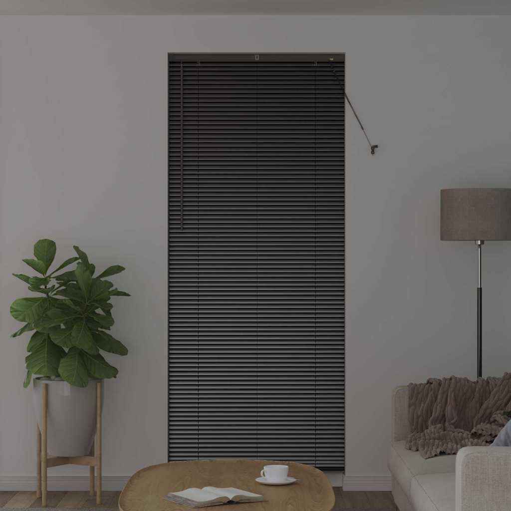 Venetian Blinds Height Adjustable Black 220 x 95 cm Aluminium