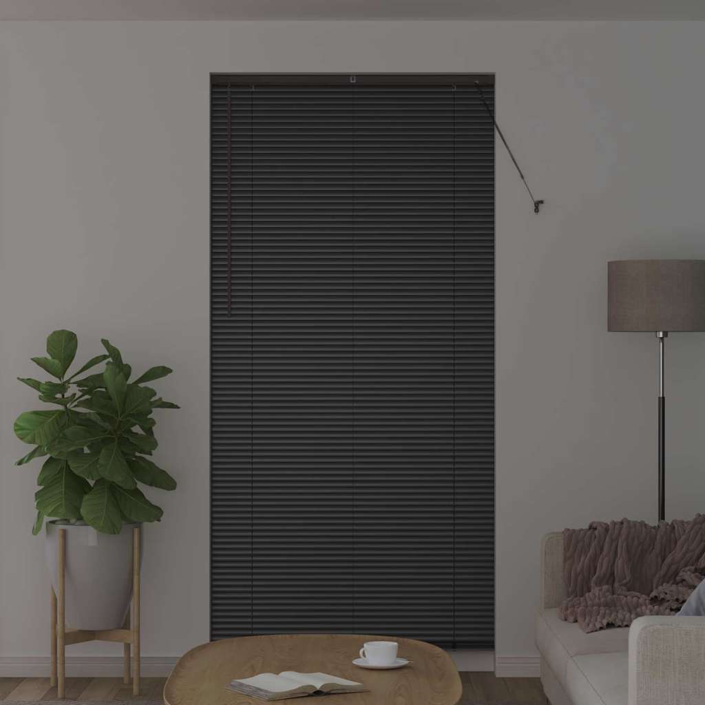 Venetian Blinds Height Adjustable Black 220 x 105 cm Aluminium