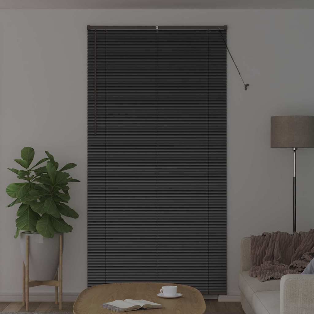 Venetian Blinds Height Adjustable Black 220 x 115 cm Aluminium