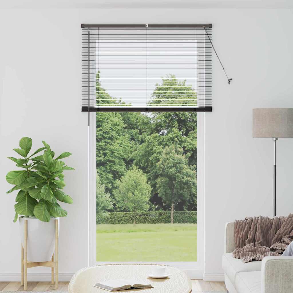 Venetian Blinds Height Adjustable Black 220 x 120 cm Aluminium