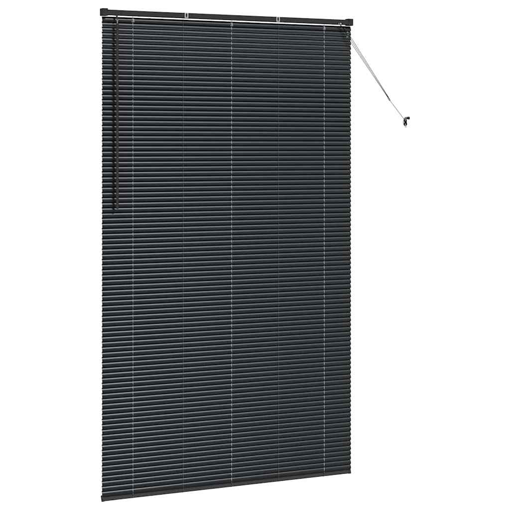 Venetian Blinds Height Adjustable Black 220 x 130 cm Aluminium