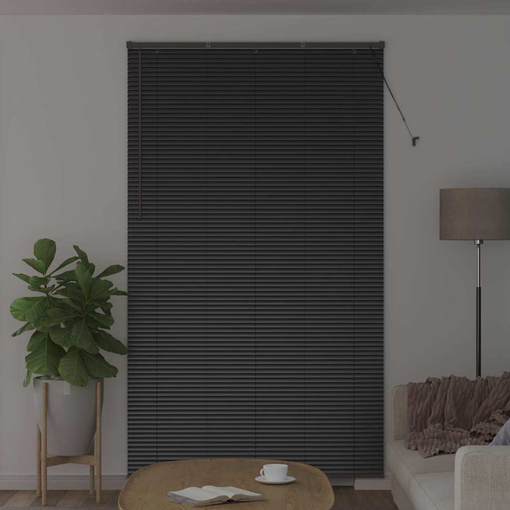 Venetian Blinds Height Adjustable Black 220 x 135 cm Aluminium