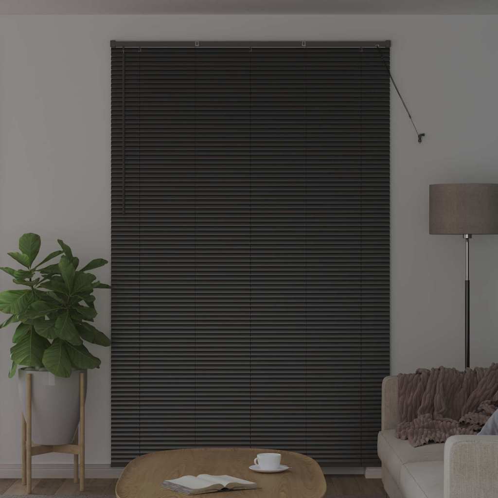 Venetian Blinds Height Adjustable Black 220 x 140 cm Aluminium