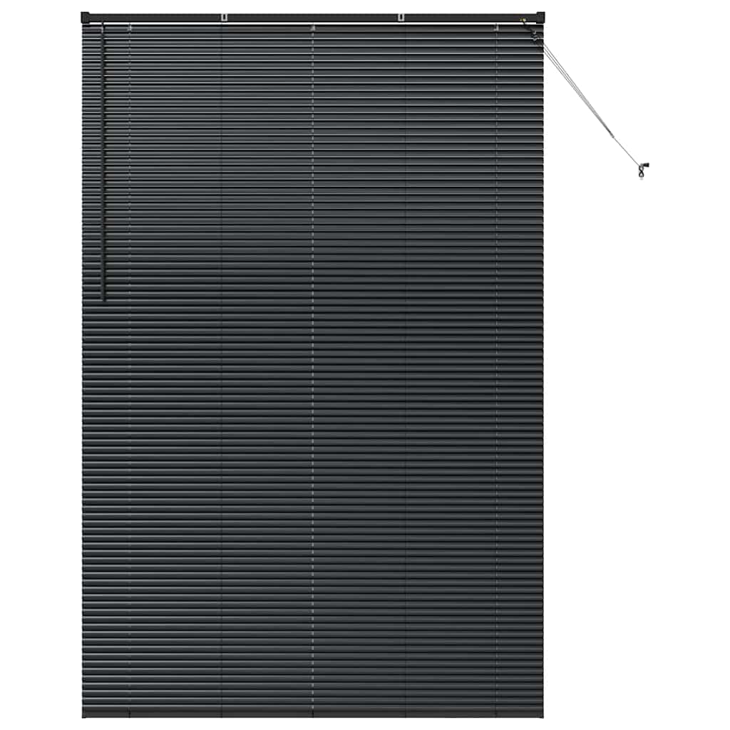 Venetian Blinds Height Adjustable Black 220 x 140 cm Aluminium