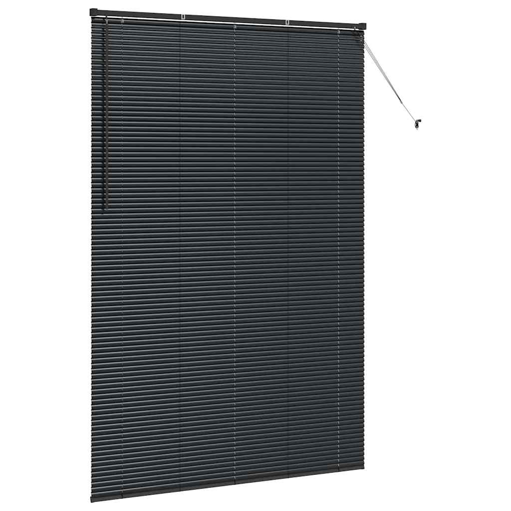 Venetian Blinds Height Adjustable Black 220 x 145 cm Aluminium