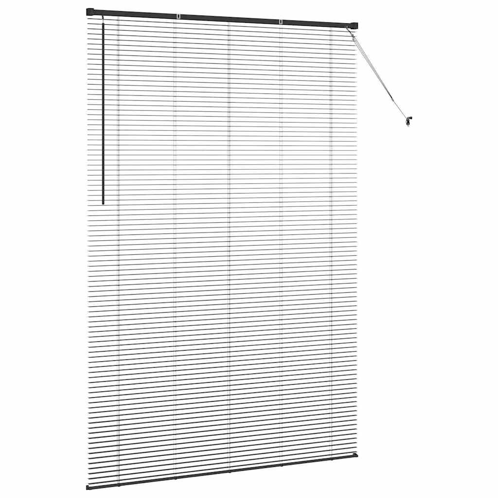 Venetian Blinds Height Adjustable Black 220 x 145 cm Aluminium