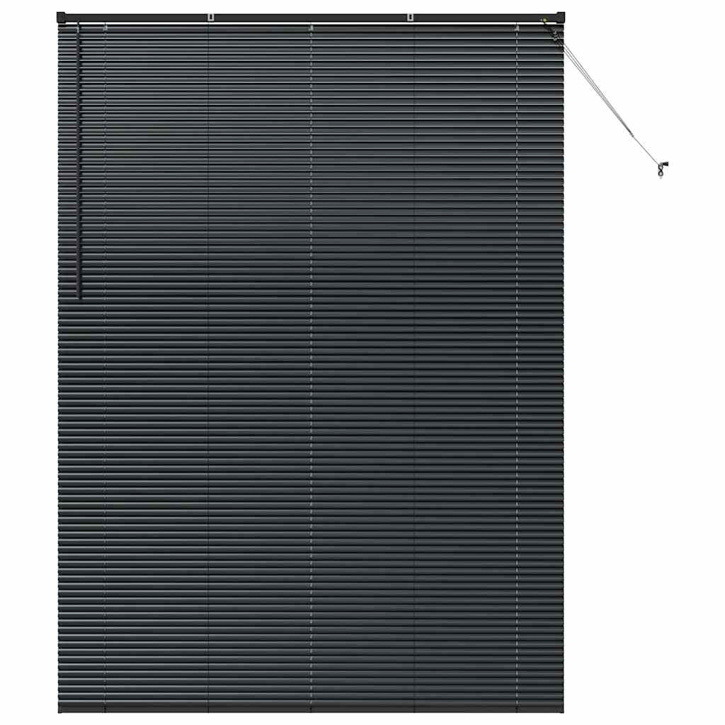 Venetian Blinds Height Adjustable Black 220 x 155 cm Aluminium