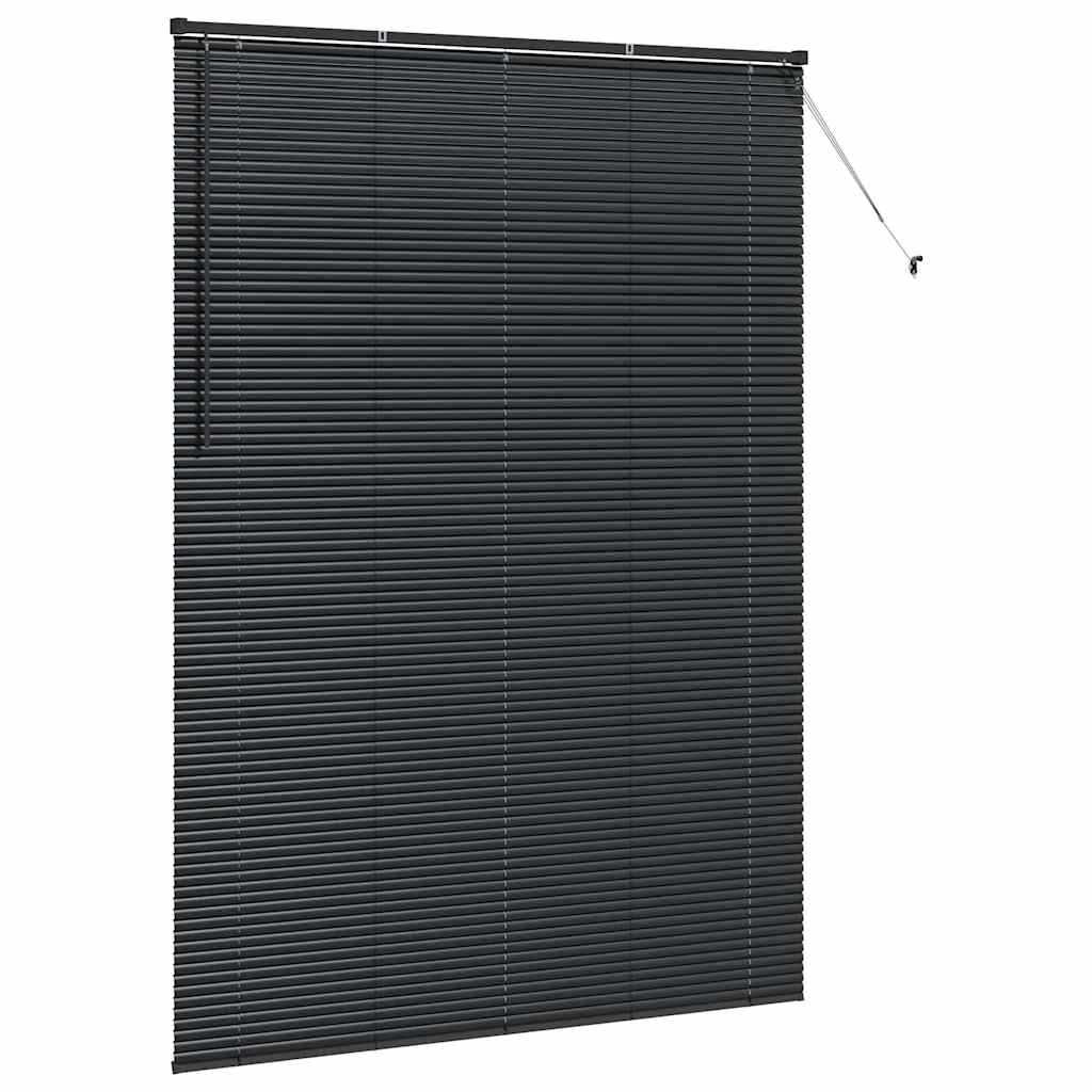 Venetian Blinds Height Adjustable Black 220 x 160 cm Aluminium