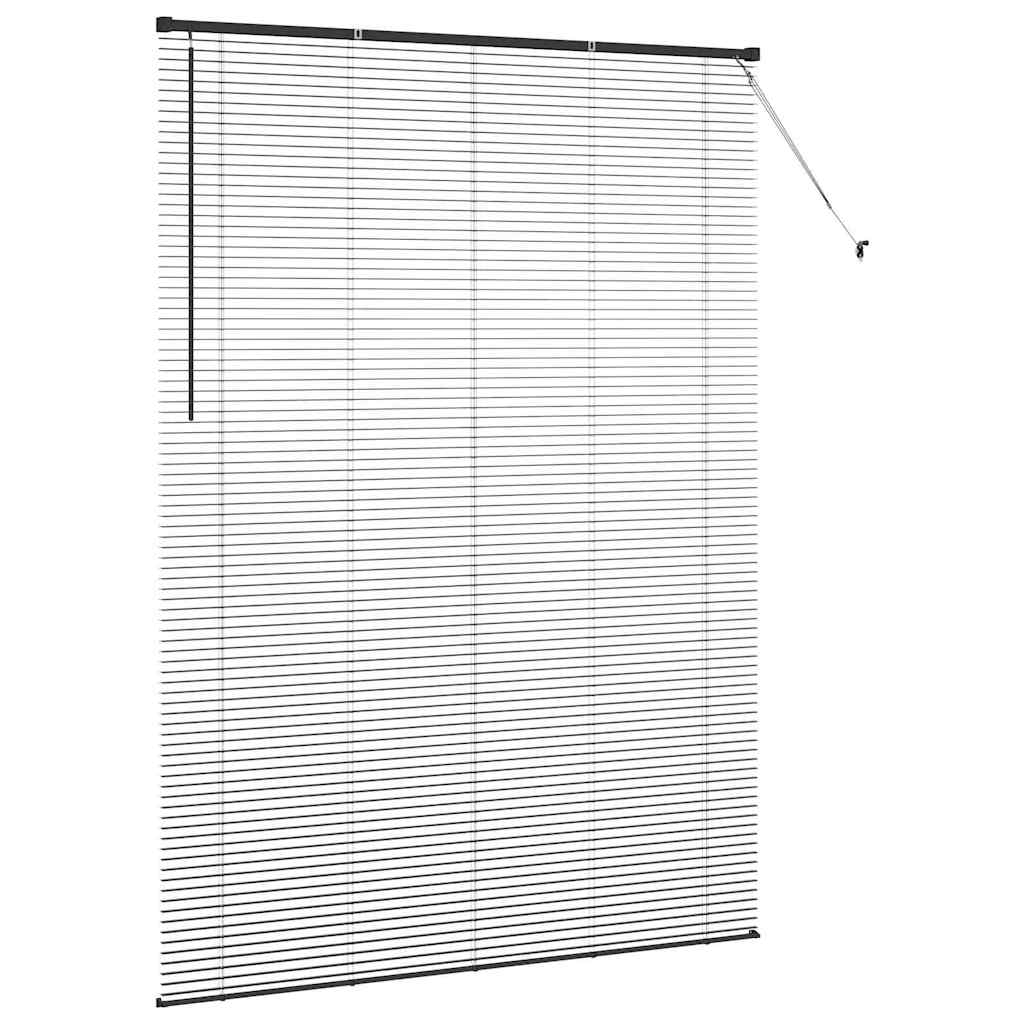 Venetian Blinds Height Adjustable Black 220 x 160 cm Aluminium