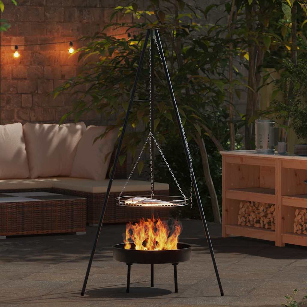 Campfire Tripod 3 pcs Black Steel