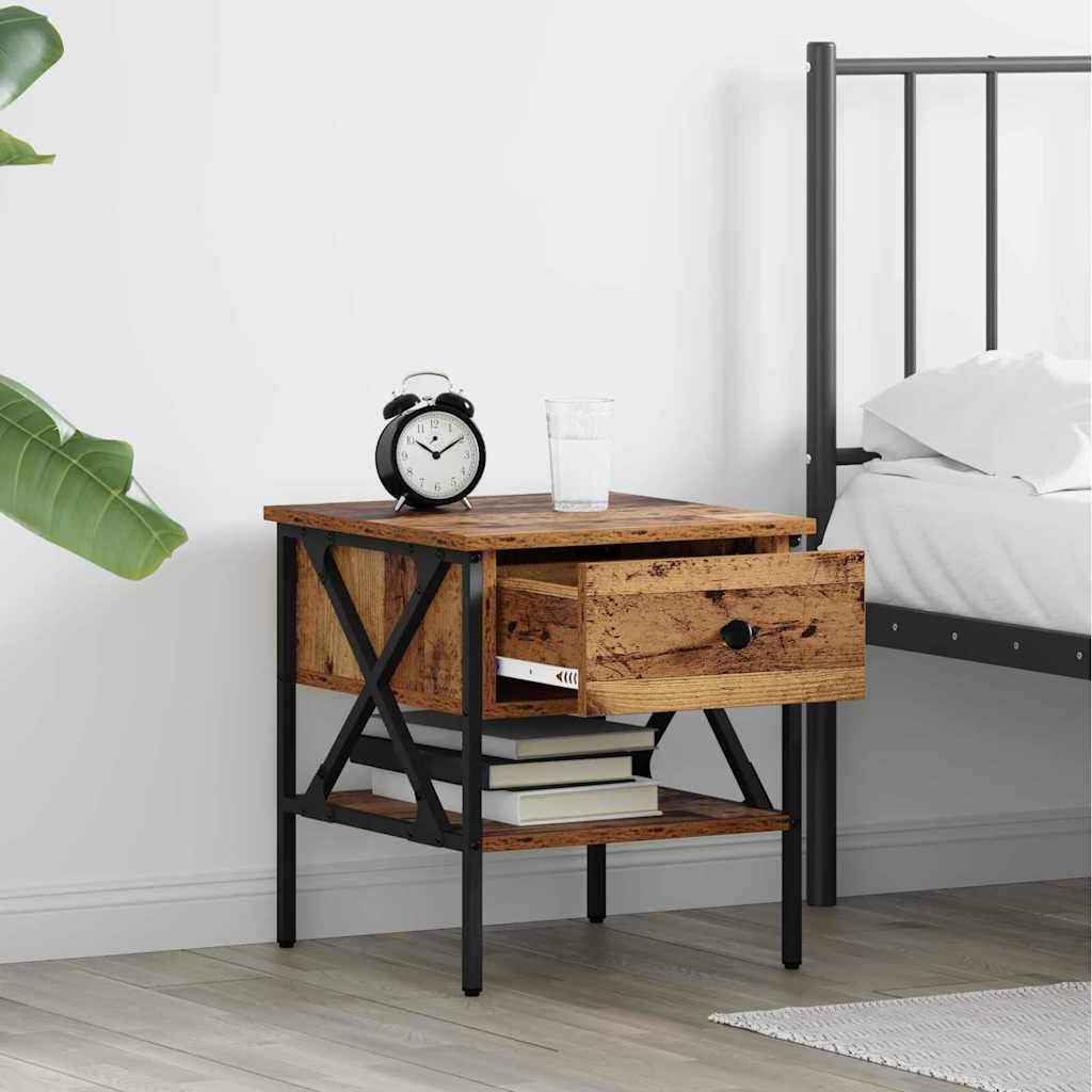Bedside Cabinet with Drawer Old wood 40 x 42 x 45 cm