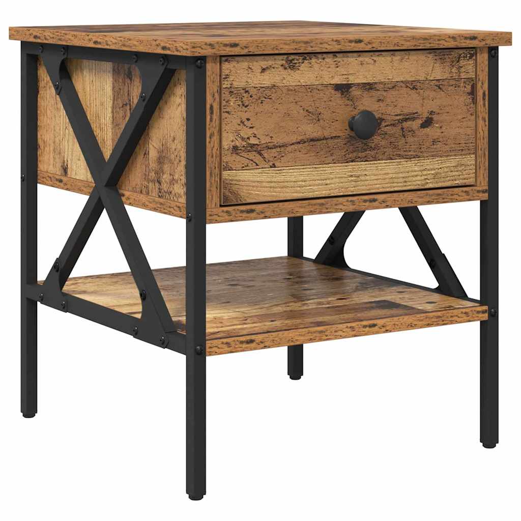 Bedside Cabinet with Drawer Old wood 40 x 42 x 45 cm