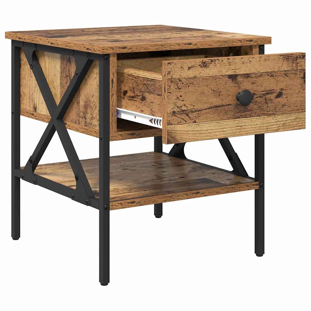 Bedside Cabinet with Drawer 2 pcs Old wood 40 x 42 x 45 cm
